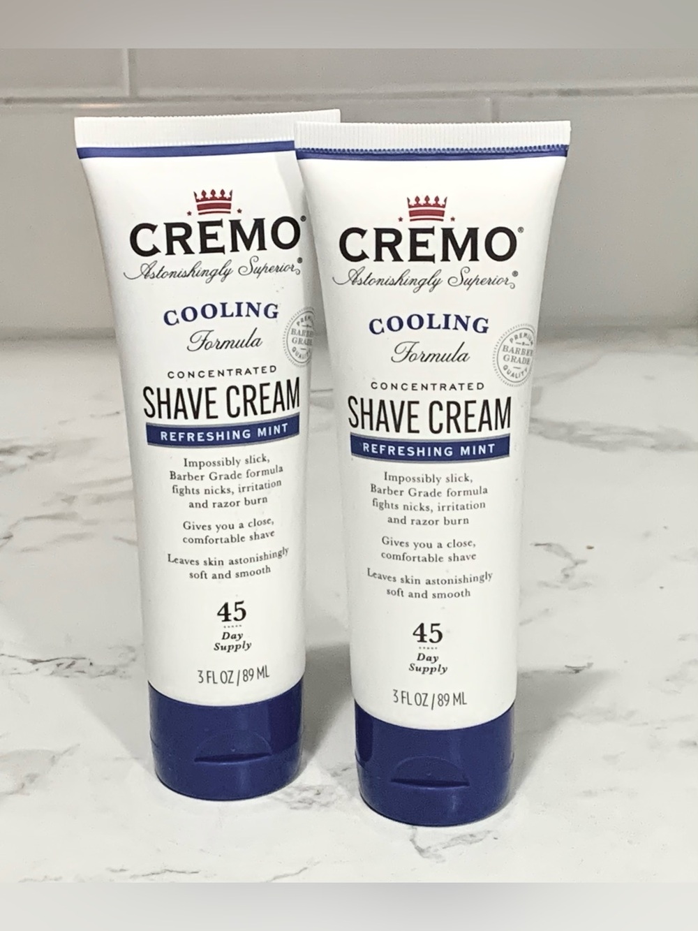 2X Cremo Cooling Shave Cream - 3 oz each (89 ml) - Cooling Mint - Sealed